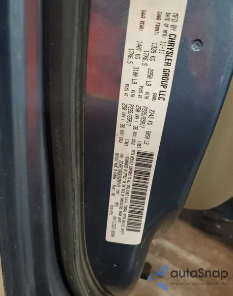 2012 Chrysler Town & Country Touring from USA, damaged, VIN 2C4RC1BG8CR208149